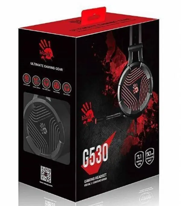 A4-G530 grey Bloody gejmerske slusalice sa mikrofonom, 7.1 SURROUND, 50mm/16ohm, color LED, USB