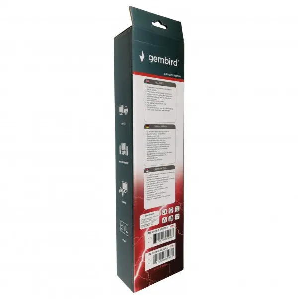 SPG6-B-15 (3G1.0) ** Gembird produzni kabl sa zastitom 6 uticnica (3x1.0mm) 4.5m black(557)