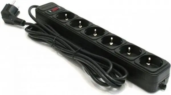 SPG6-B-15 (3G1.0) ** Gembird produzni kabl sa zastitom 6 uticnica (3x1.0mm) 4.5m black(557)