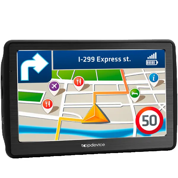 Topdevice GPS Navigator 770, 7'' (800*480) TN display, WinCE 6.0, 800MHz Mstar MSB2531 Cortex A7, 128MB DDR, 8GB Flash, 1500mAh battery, col