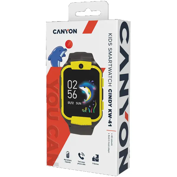 Kids smartwatch Canyon Cindy KW-41, 1.69''IPS colorful screen 240*280, ASR3603C, Nano SIM card, 192+128MB, GSM(B3B8), LTE(B1.2.3.5.7.8.20) 6 (2)