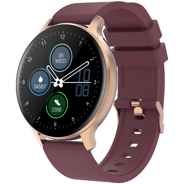 Smartwatch, Realtek 8762CK, 1.28''TFT 240x240px; RAM : 160KB,  Lithium-ion polymer battery, 3.7V 190mAh Include, Golden Zinc alloy middle fr