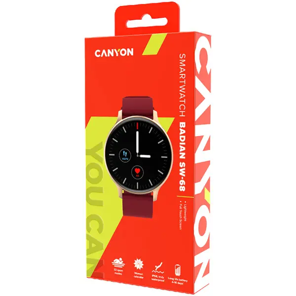 Smartwatch, Realtek 8762CK, 1.28''TFT 240x240px; RAM : 160KB,  Lithium-ion polymer battery, 3.7V 190mAh Include, Golden Zinc alloy middle fr