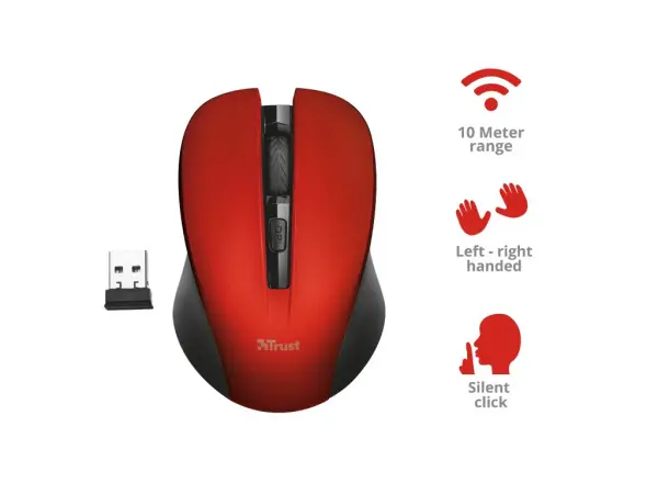 Miš TRUST Mydo Silent Clickbežicnicrvena' ( '21871' ) 
