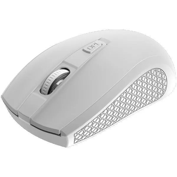 2.4Ghz wireless mice, 6 buttons, DPI 80012001600, with 1 AA battery ,size 110*60*37mm,58g,white ( CNE-CMSW07W ) 