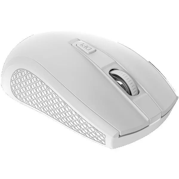 2.4Ghz wireless mice, 6 buttons, DPI 80012001600, with 1 AA battery ,size 110*60*37mm,58g,white ( CNE-CMSW07W ) 