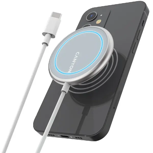 CANYON WS-100 Wireless charger, Input 9V2A, 9V2.7A, 12V2A, Output 15W10W7.5W5W, Type c cable length 1.5m, Acrylic surface+Aluminium alloy e