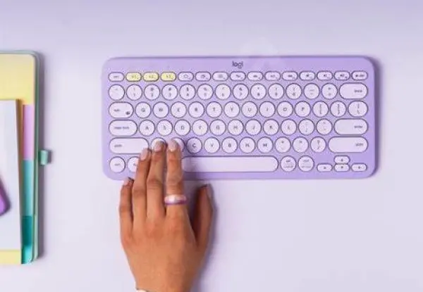 Logitech K380 Multi-Device Bluetooth Keyboard, Lavander Lemonade