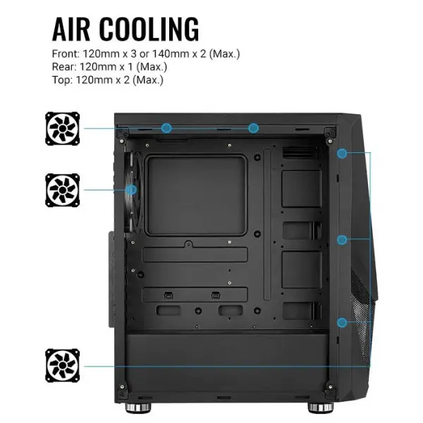 Kućište Tower Aerocool Zauron Saturn FRGB-G-BK-v1 FRGB, ACCM-PV23013.11
