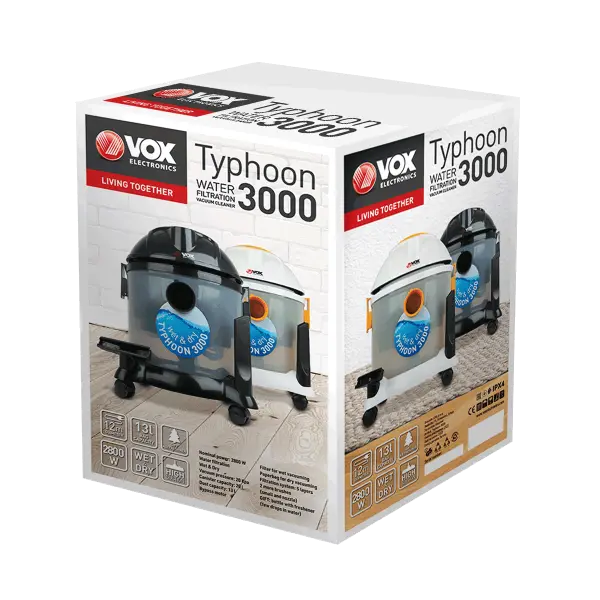 Usisivač Vox TYPHOON 3000 Žuti snaga 2800W/posuda