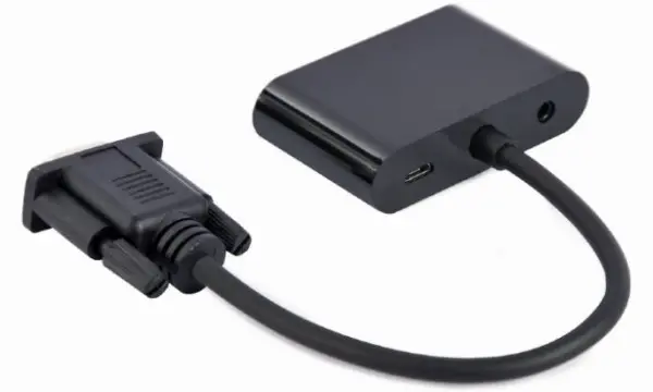 A-VGA-HDMI-02 Gembird VGA to HDMI + VGA adapter cable, 0.15 m, black