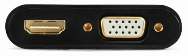 A-HDMIM-HDMIFVGAF-01 Gembird HDMI male to HDMI female + VGA female + audio adapter cable, black