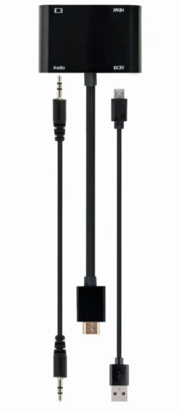 A-HDMIM-HDMIFVGAF-01 Gembird HDMI male to HDMI female + VGA female + audio adapter cable, black