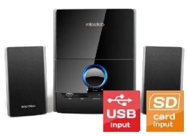 Microlab M-500U Aktivni drveni zvucnici 2.1 40W RMS(16W,2x12W) 3.5mm, USB, SD
