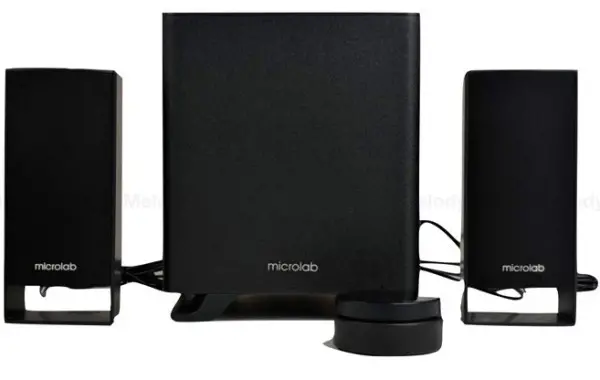 Microlab M-600BT Aktivni drveni zvucnici 2.1 40W RMS(16W,2x12W) BLUETOOTH k-daljinski, 3.5mm CRNI