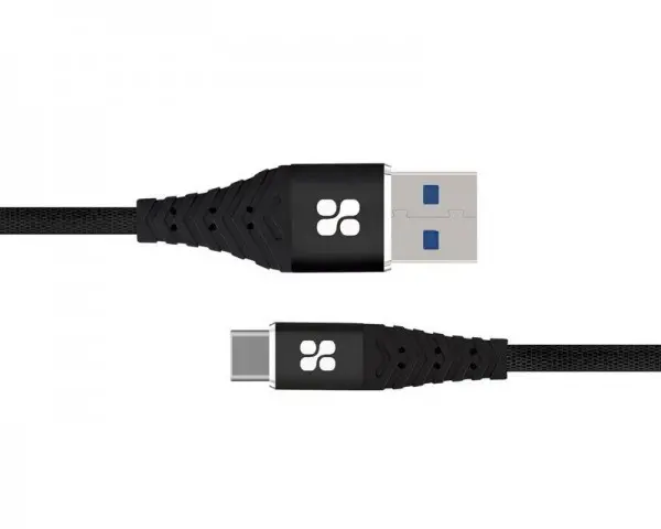 PROMATE NerveLink-c kabl sa 3A izlazom za punjenje USB-A to USB Type-C crni
