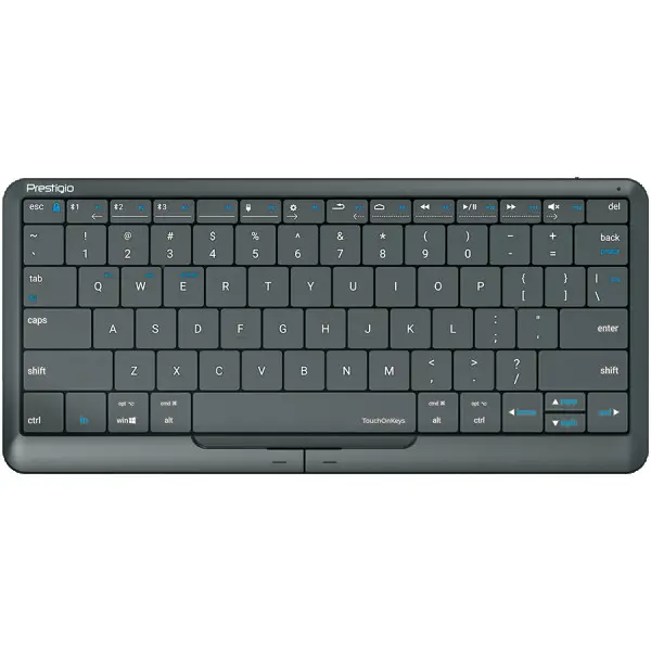 Prestigio Click&Touch 2, wireless multimedia smart keyboard with touchpad embedded into keys, auto-switch between keyboard and touchpad mod