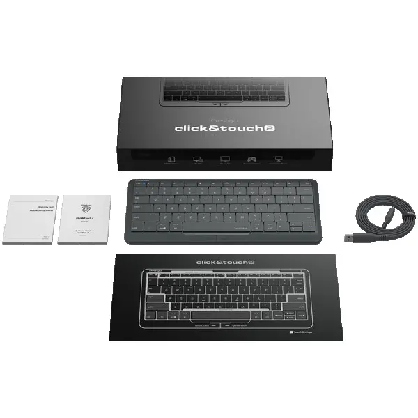 Prestigio Click&Touch 2, wireless multimedia smart keyboard with touchpad embedded into keys, auto-switch between keyboard and touchpad mod