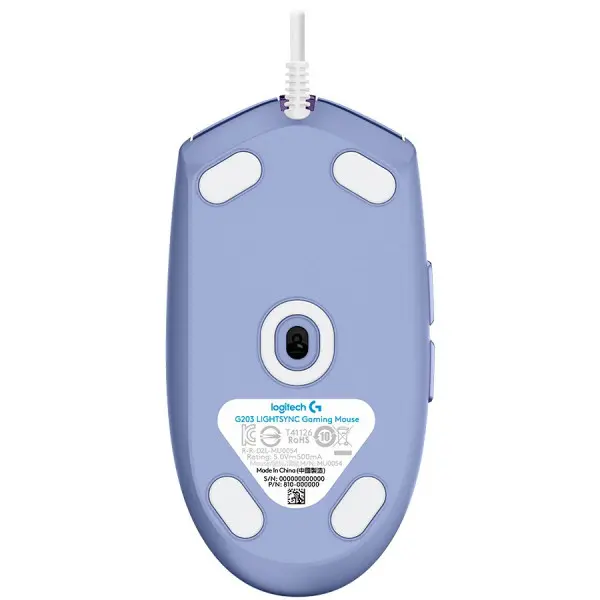 LOGITECH G203 LIGHTSYNC Corded Gaming Mouse - LILAC - USB ( 910-005853 ) 