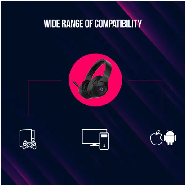 Lorgar gaming headset with microphone, 2.4G+ BT 5.0 Realtek 8763, battery 1000mAh, type-C charging cable 0.8m, audio cable 1.5m, size:195*1