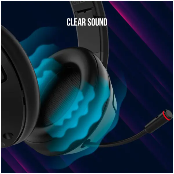Lorgar gaming headset with microphone, 2.4G+ BT 5.0 Realtek 8763, battery 1000mAh, type-C charging cable 0.8m, audio cable 1.5m, size:195*1