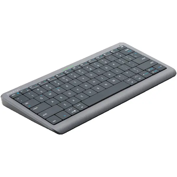 Click&Touch, wireless multimedia keyboard for Smart-TV with touchpad embedded into keys, auto-switch between keyboard and touchpad, connect