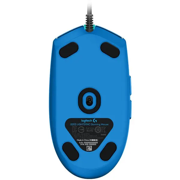 LOGITECH G203 LIGHTSYNC Corded Gaming Mouse - BLUE - USB ( 910-005798 ) 