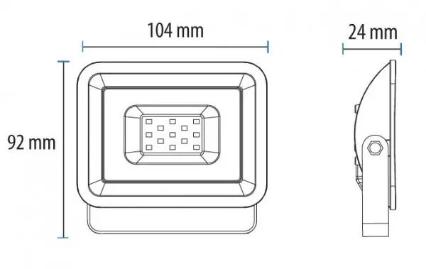 LED reflektor 10W 6500K LRF013EW-10/BK