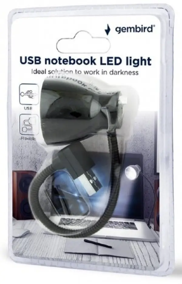 NL-02 Gembird USB notebook LED light, black
