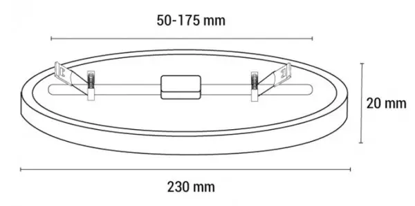 LED Fleksibilna ugradna panel lampa 20W 3200K toplo bela LUPF-O-20/WW