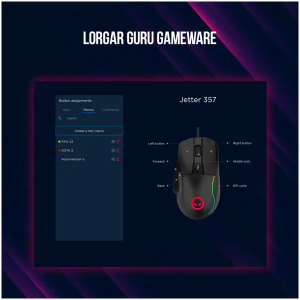 LORGAR gaming mice, Optical Gaming Mouse with 6 programmable buttons, Pixart ATG4090 sensor, DPI can be up to 8000, 30 million times key li