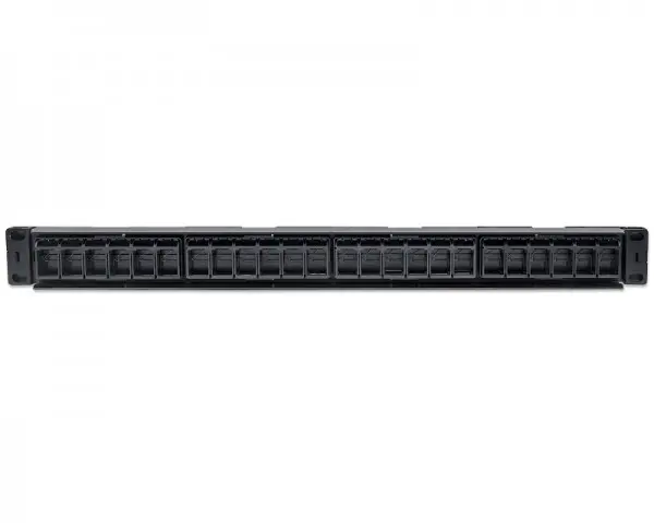 INTELLINET Patch Panel 19'' blank 24-Port 1U with cable managment crni