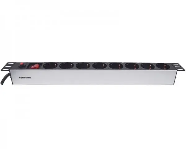 INTELLINET 19'' Power Strip 8-Sockets German type produzni kabl sa zastitom  crni