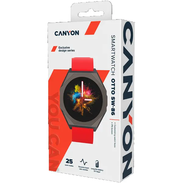 CANYON Otto SW-86, Smart watch Realtek 8762DK LCD 1.3 LTPS 360X360px, G+F 1+gesture 192KB Li-ion polymer battery 3.7v 280mAh,Gun aluminum a