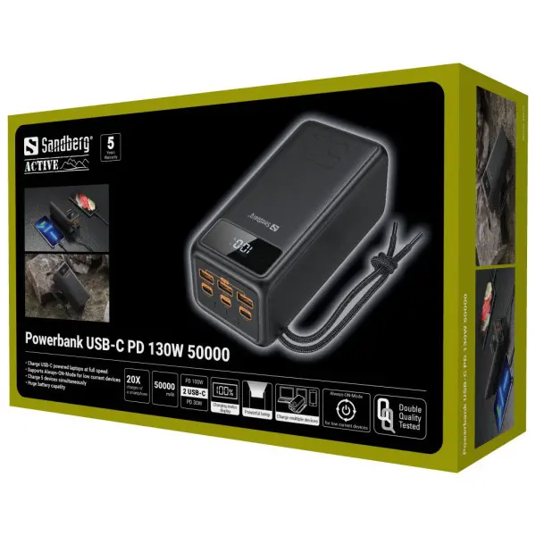 Powerbank Sandberg 420-75 50000mAh USB-C 130W PD