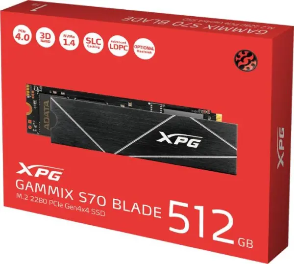 A-DATA 512GB M.2 PCIe Gen4x4 XPG GAMMIX S70 BLADE AGAMMIXS70B-512G-CS SSD