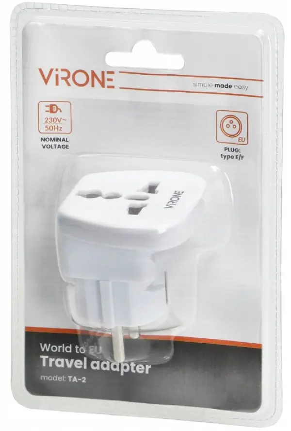 Travel adapter TA-2 Svetski (UK, SAD, AUS) na Evropski 13A