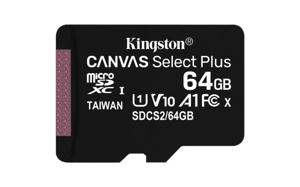 MC MicroSDXC Kingston 64GB CANVAS Plus V10 SDCS2/64G + Adapter