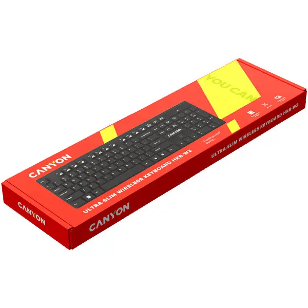 2.4GHZ wireless keyboard, 104 keys, slim design, chocolate key caps, UK&US 2 in 1 layout (black) ( CNS-HKBW2-UKUS ) 