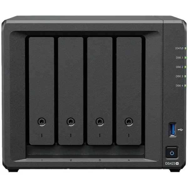 Synology DS423+, Tower, 4-Bays 3.5 SATA HDDSSD, 2 x M.2 2280 NVMe SSD, CPU Intel Celeron J4125 4-core (4-thread) 2.0 GHz, max. boost up to 