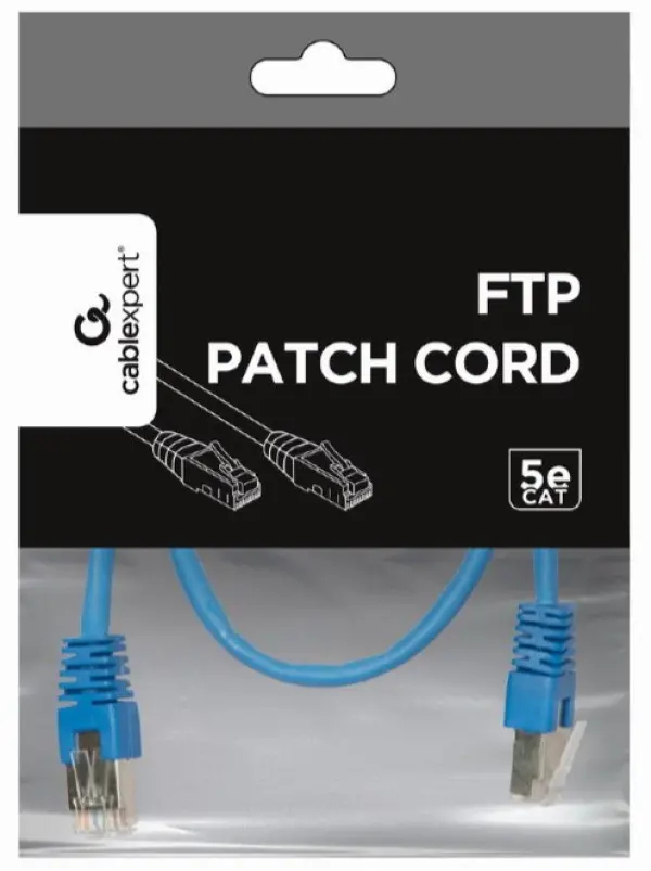 PP22-0.5M/B Gembird Mrezni kabl FTP Cat5e Patch cord, 0.5m blue