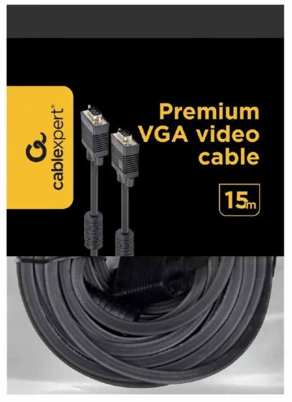CC-PPVGA-15M-B Gembird VGA to VGA kabl black 15m