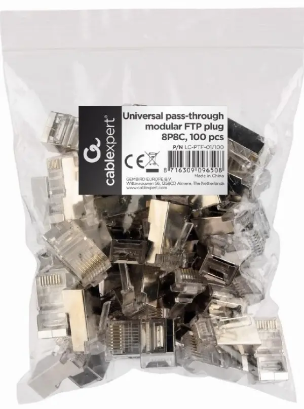 LC-PTF-01/100 Gembird CAT5 Universal pass-through FTP plug 8P8C cena pakovanja (100kom u pakovanju)