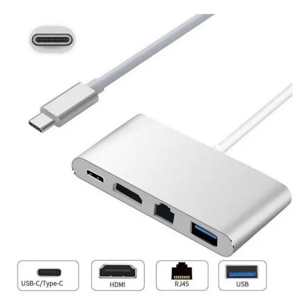 Adapter Type C ns RJ45 LAN HDMI USB 3.0 4 u 1 JWD-TC08