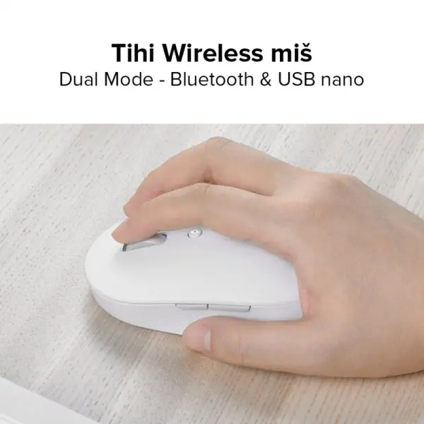 XIAOMI Mi DualMode Wireless miš Silent edition beli