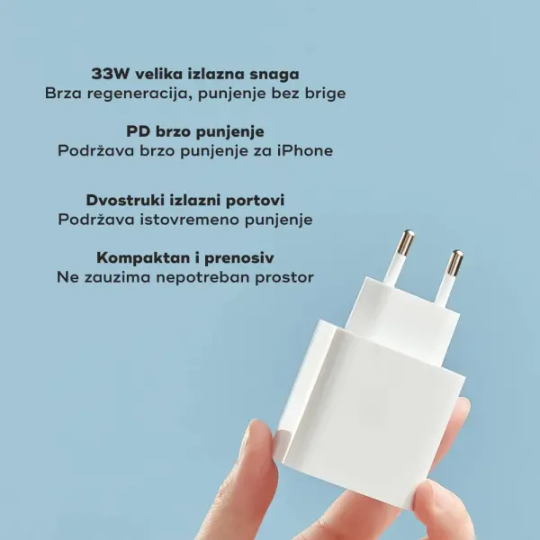 XIAOMI Mi 33W punjač  (Type-A+Type-C) EU