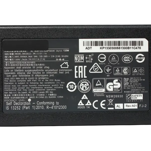 Punjac za laptop Acer 19V 7.1A (5.5*1.7) ugao 90 slim