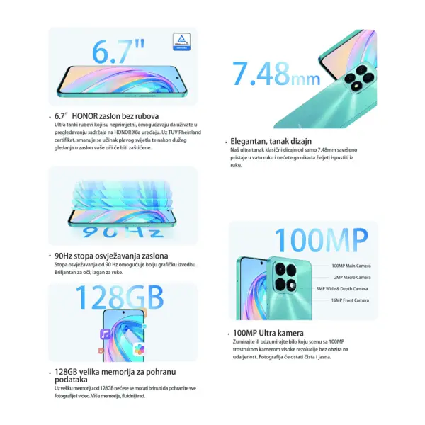 Smartphone HONOR X8a 6GB128GBplava' ( '5109APEV' ) 