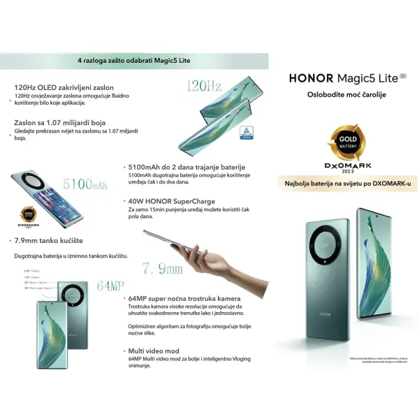 Mobilni telefon Honor Magic5 Lite 5G 6128 Black