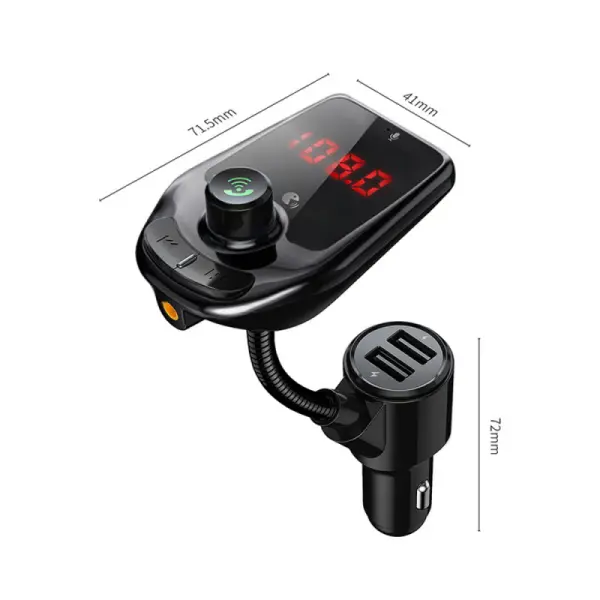 FM transmiter D5 USB TF Bluetooth 5.0 12-24V handsfree crni